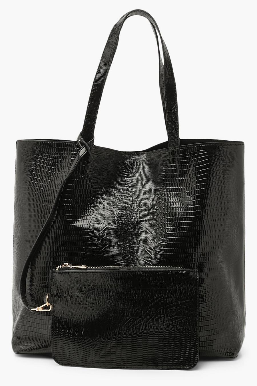 Lizard Shopper Bag With Purse image number 1