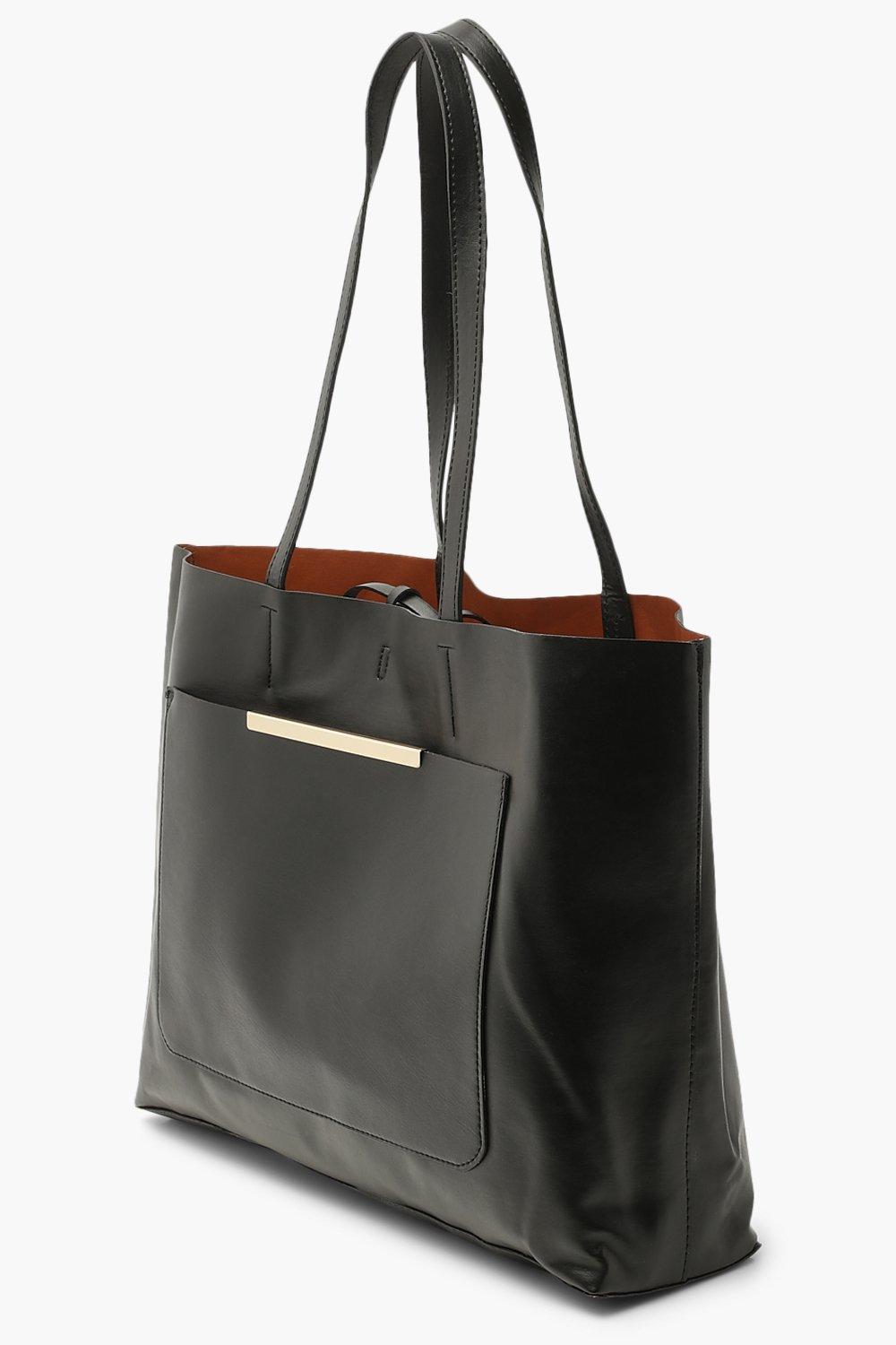 Boohoo black cheap tote bag