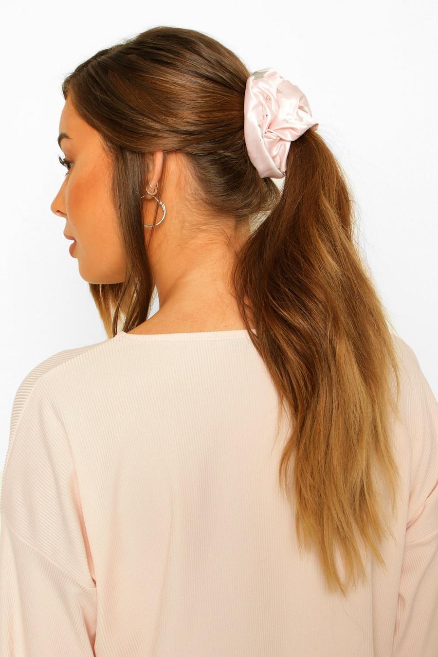 Star And Moon Satin Hair Protect Scrunchie image number 1