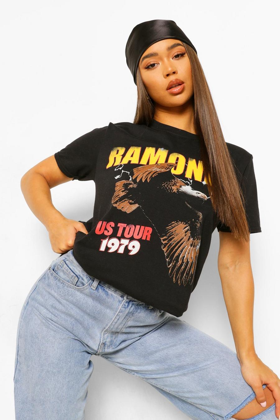 Black Ramones T-shirt med tryck image number 1