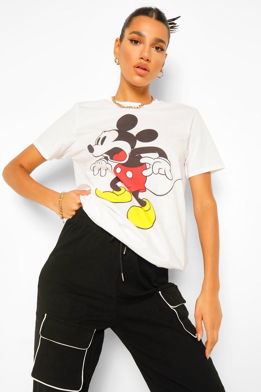 T-Shirt mit lizenziertem Mickey Maus Disney-Motiv, Weiß image number 1
