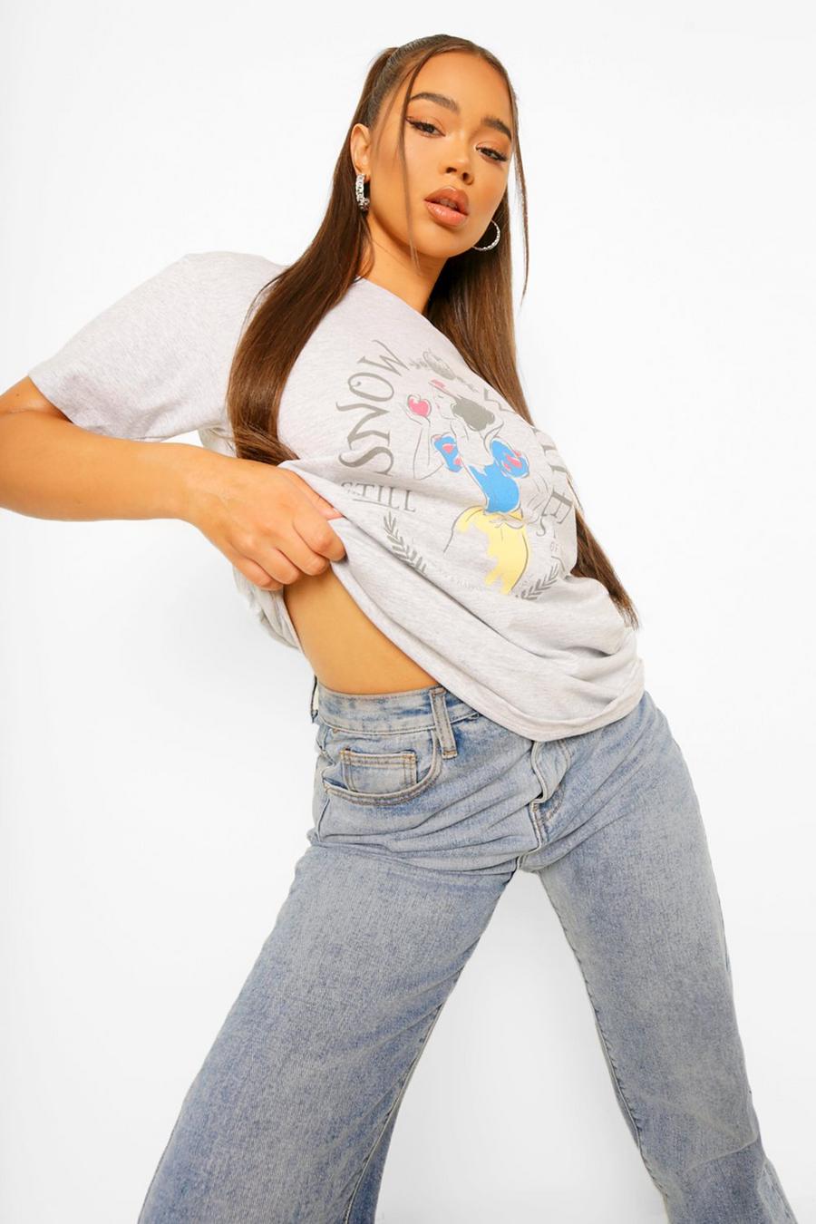 Grey marl Snow White Disney License T-Shirt image number 1