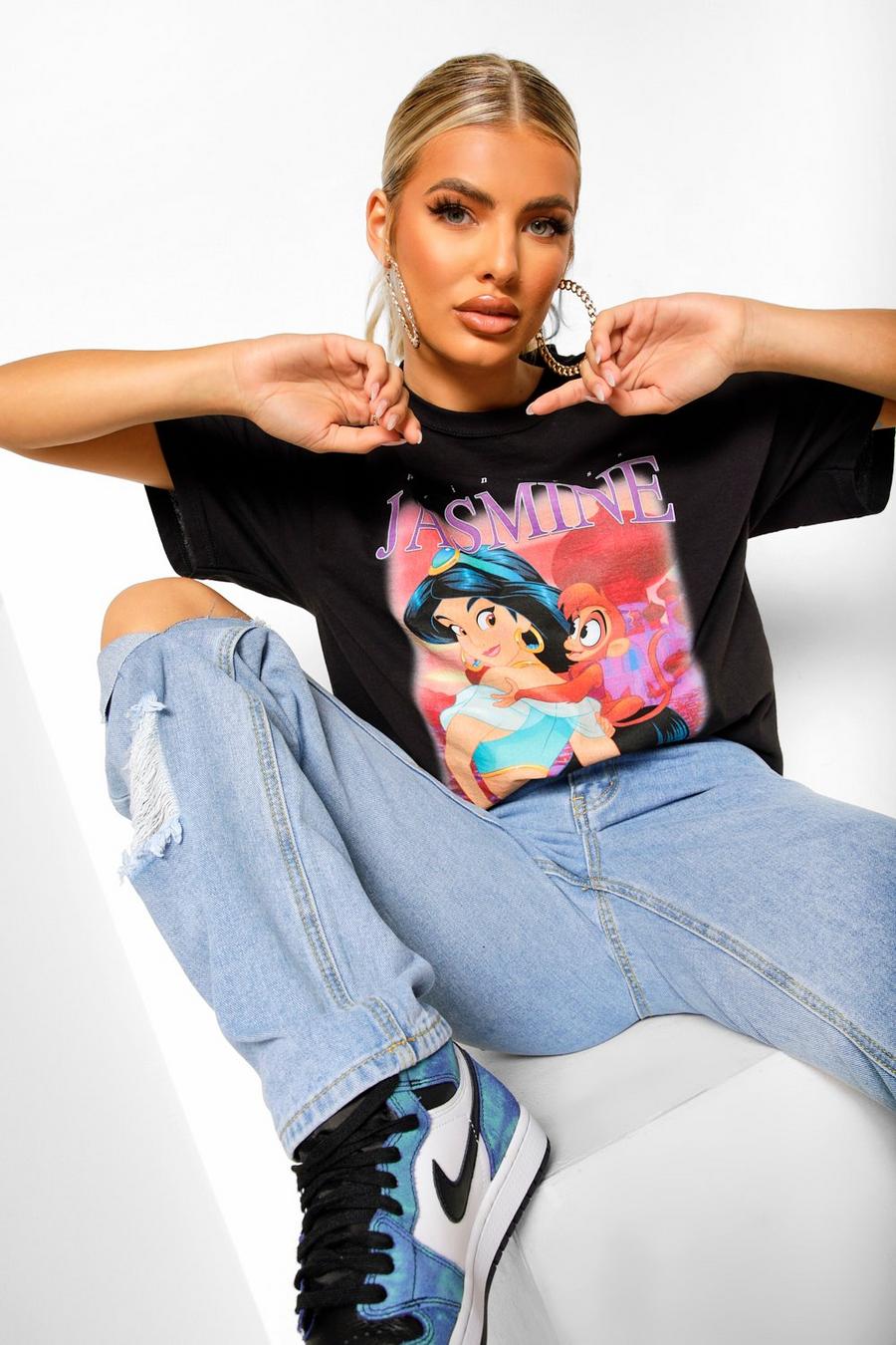 Black Disney Jasmine T-shirt med tryck image number 1