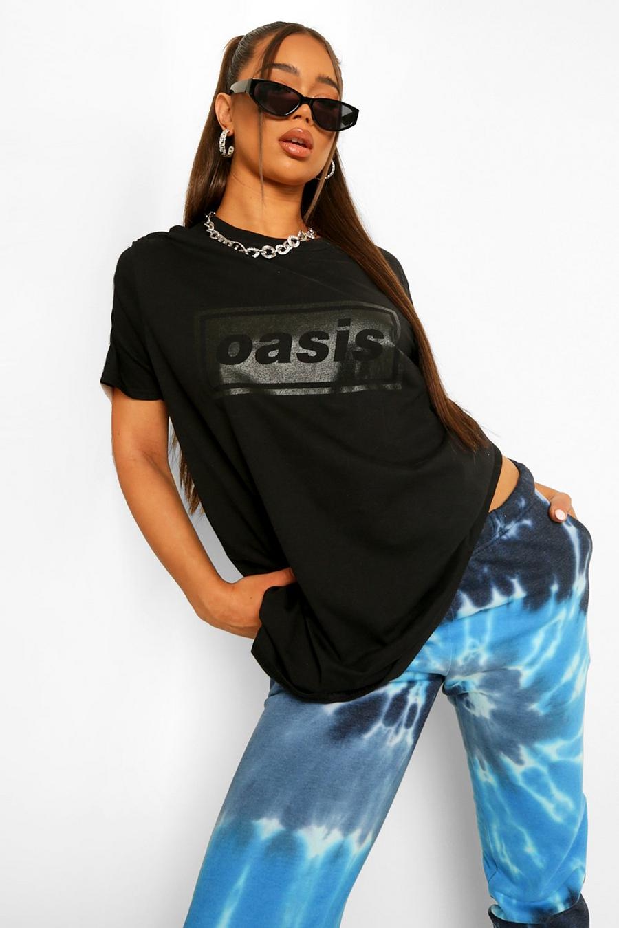 T-Shirt mit lizenziertem „Oasis“-Print, Schwarz image number 1