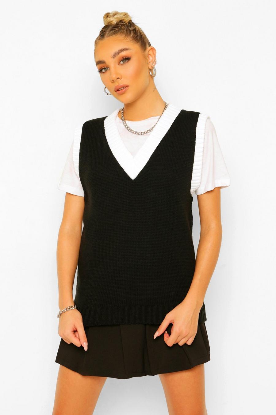 Camiseta de tirantes de baloncesto con cuello de pico, Negro image number 1