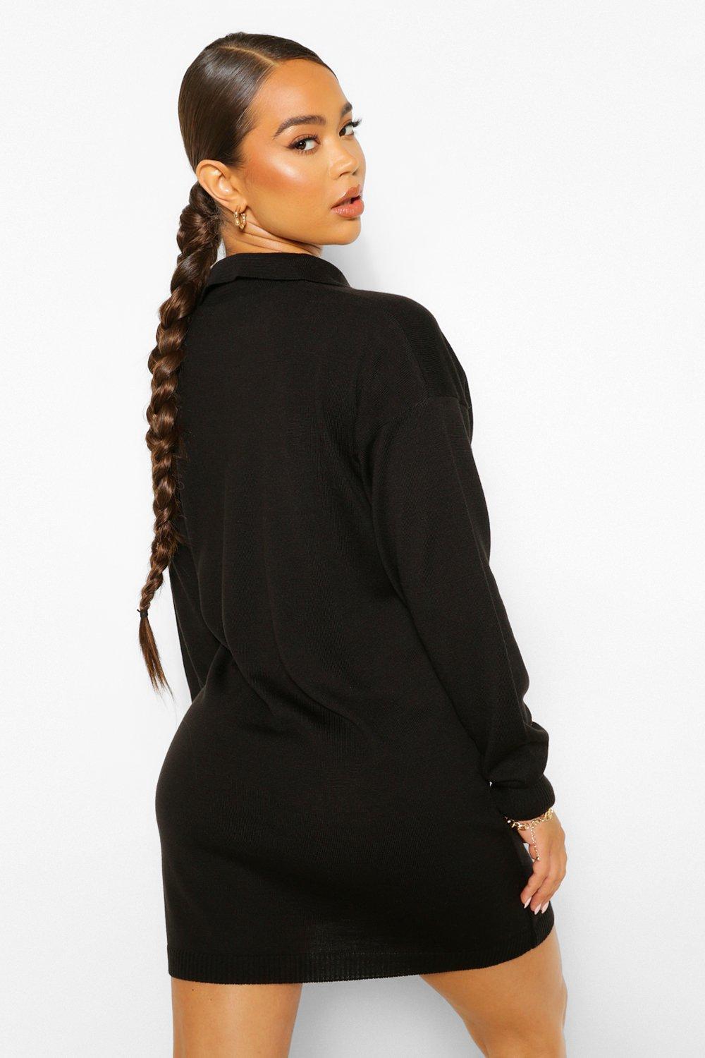 plain black jumper dress