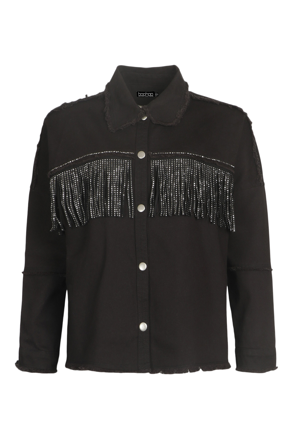 Fashion fringed denim jacket zara