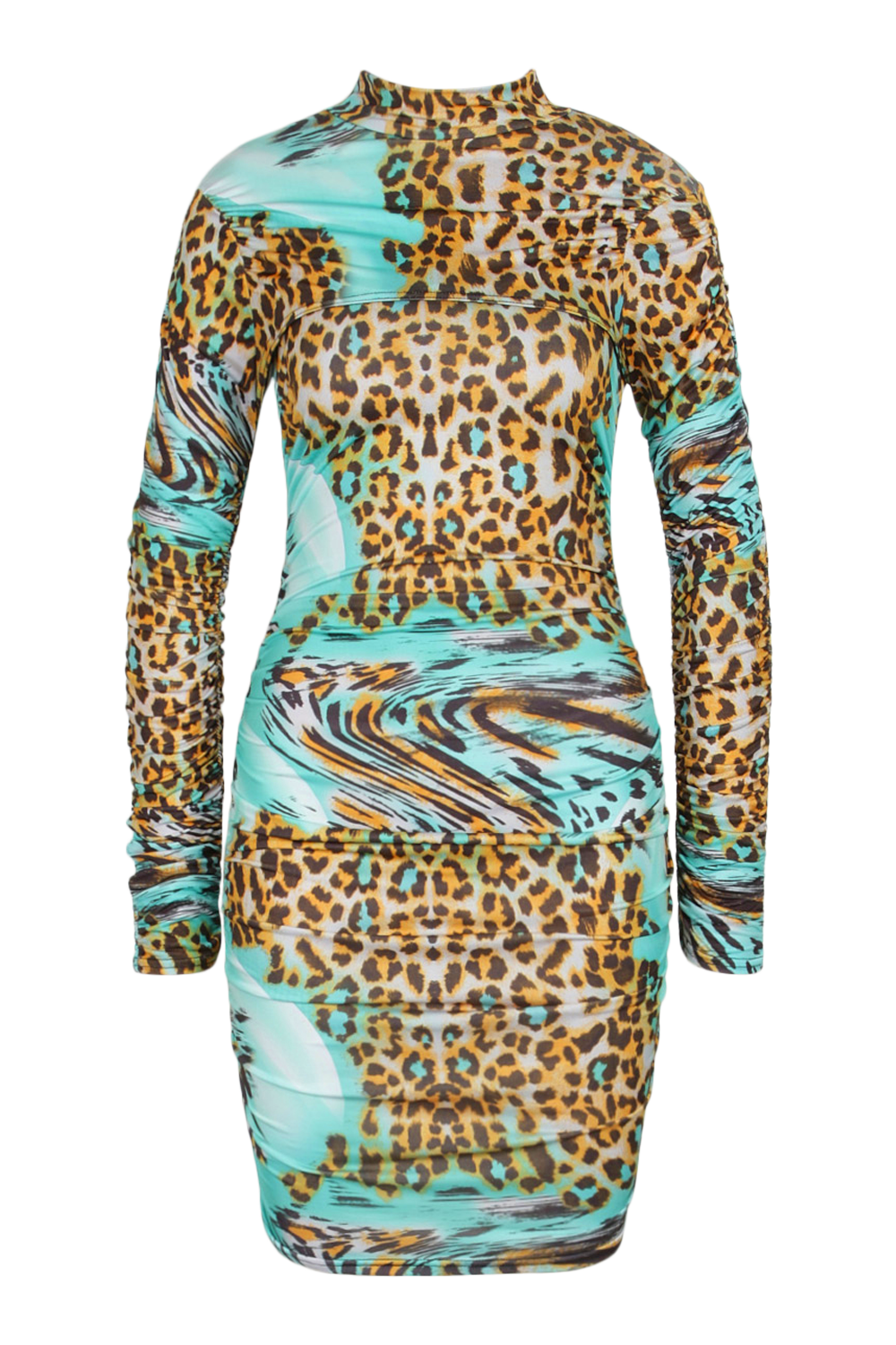 animal print neon dress