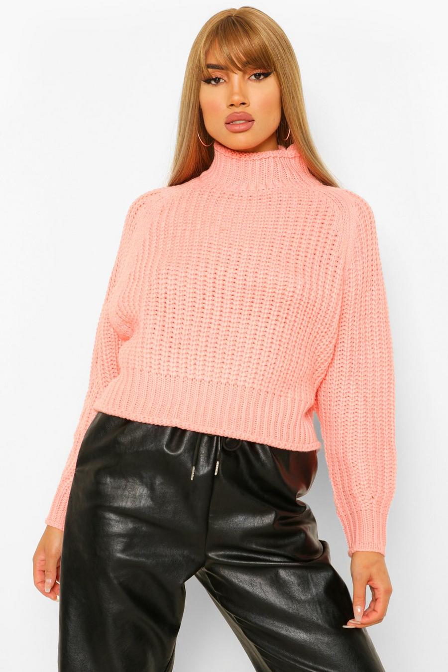 Pink Chunky Fisherman Sweater image number 1