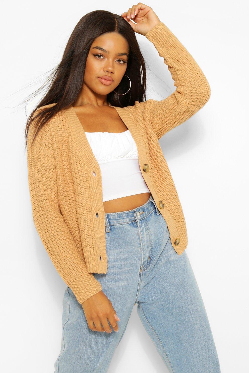 Camel v neck cardigan hotsell