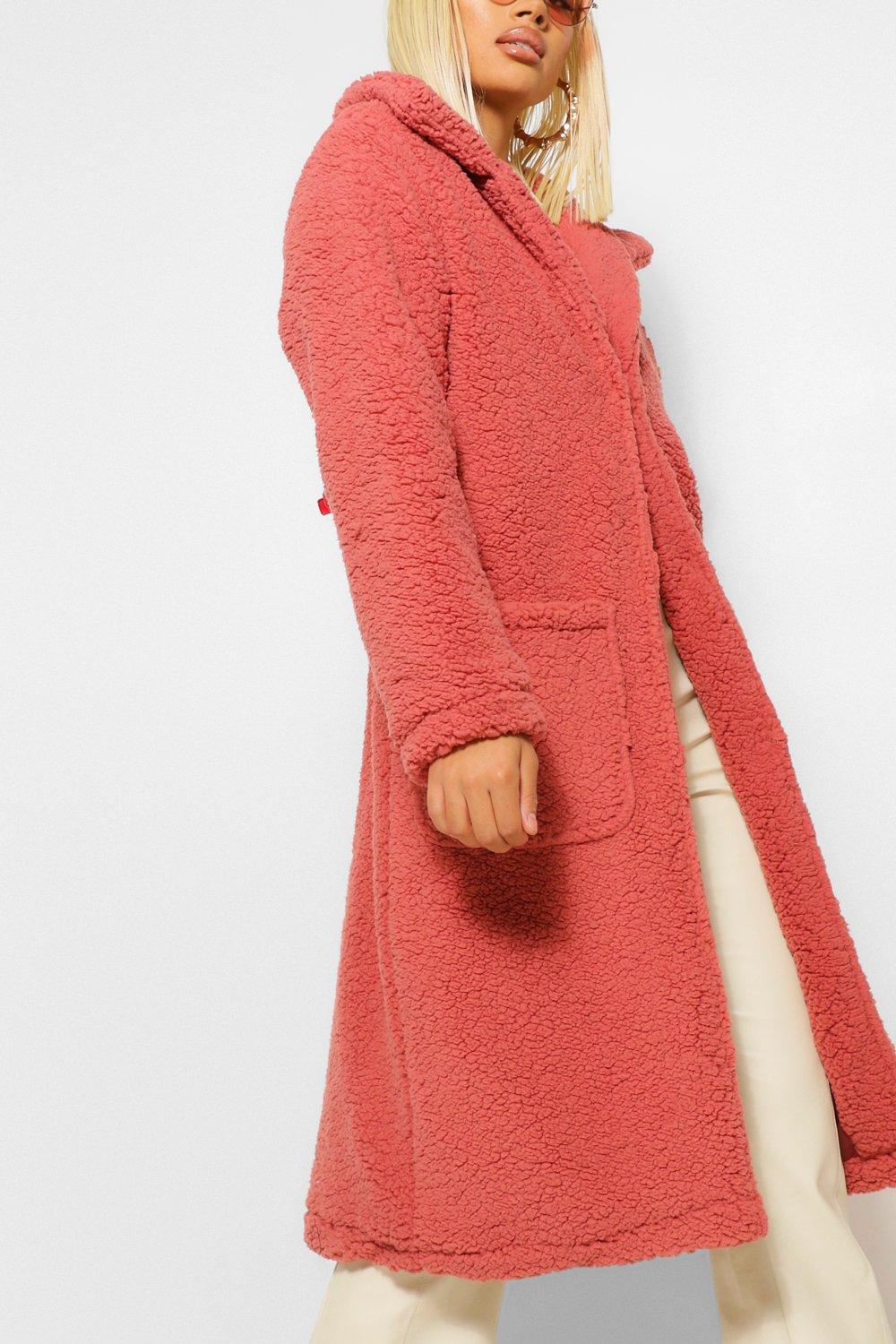 longline teddy fur coat