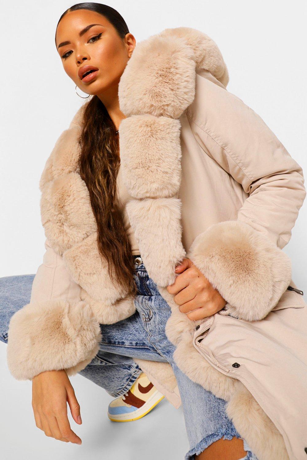 Faux fur 2025 lined jacket