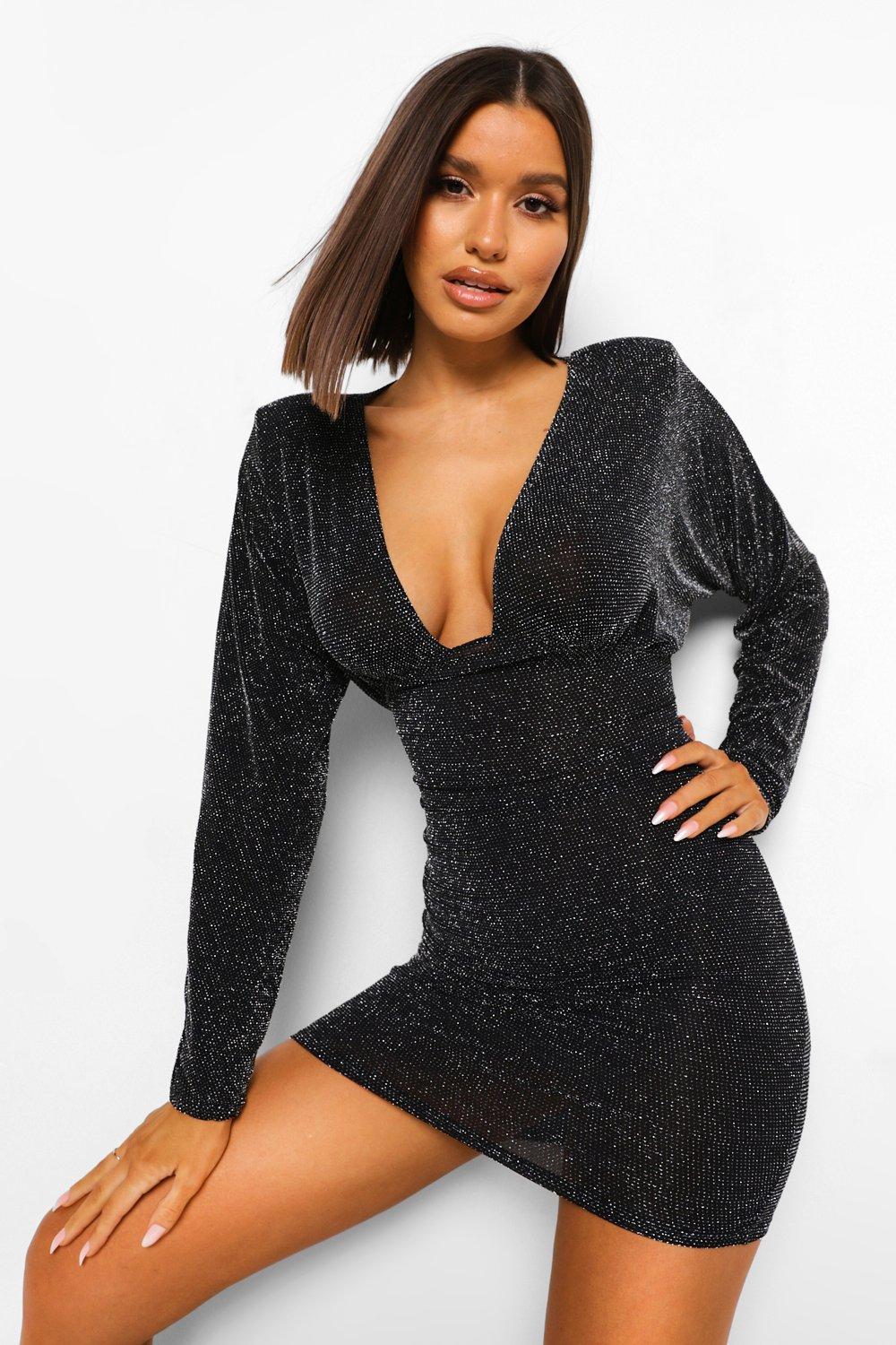 Boohoo black shift on sale dress