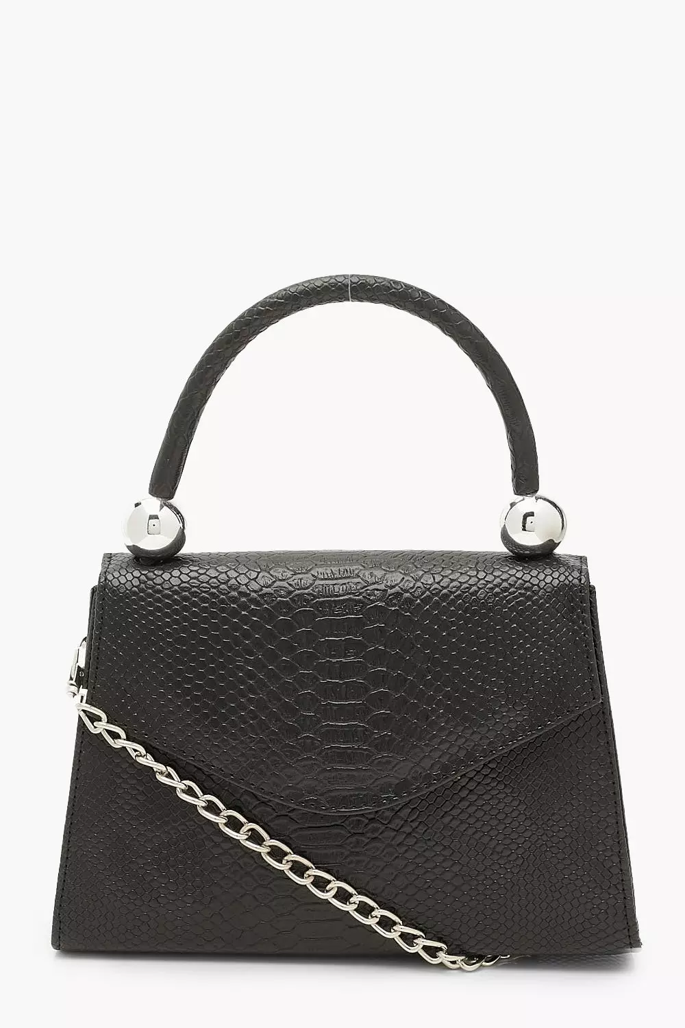 Black Snake Structured Bead Detail Bag alternative image
