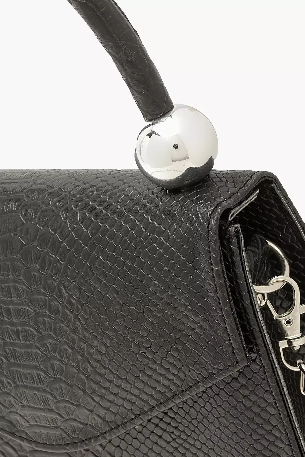 Black Snake Structured Bead Detail Bag alternative image
