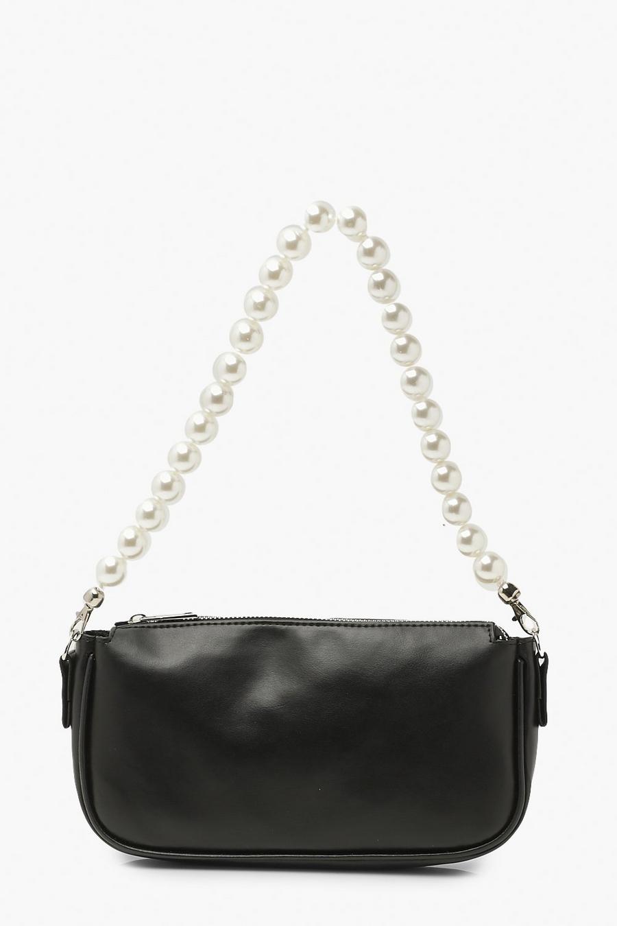 Black Pearl Handle Shoulder Bag image number 1