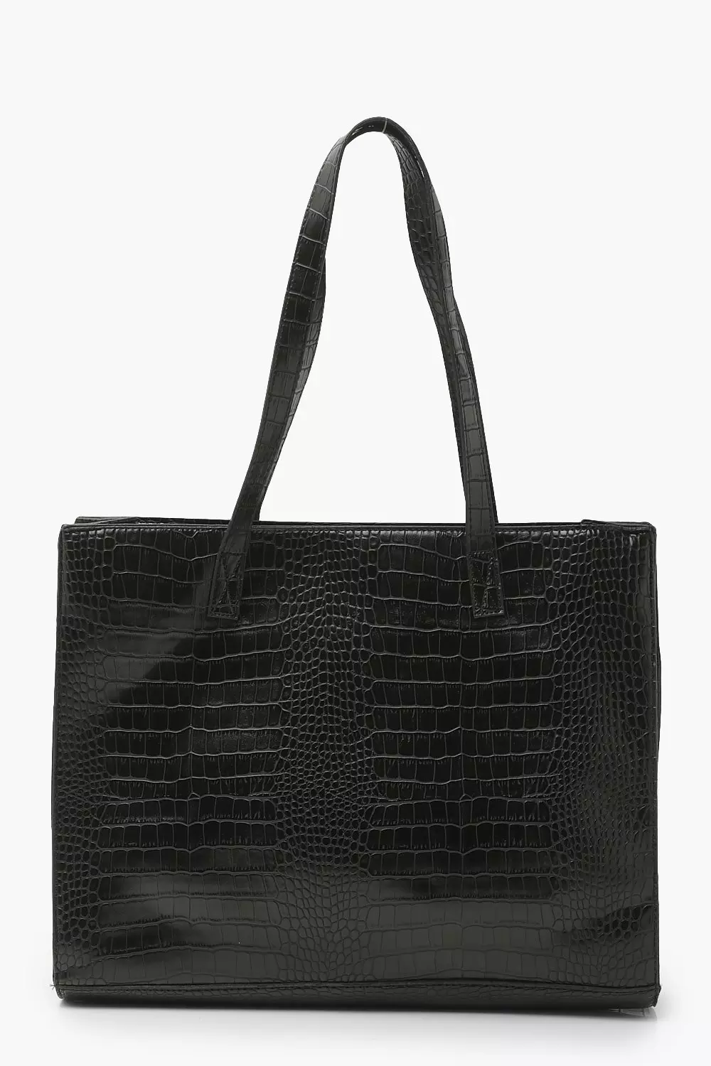 Black Croc Structured Large Shopper Bag alternative image