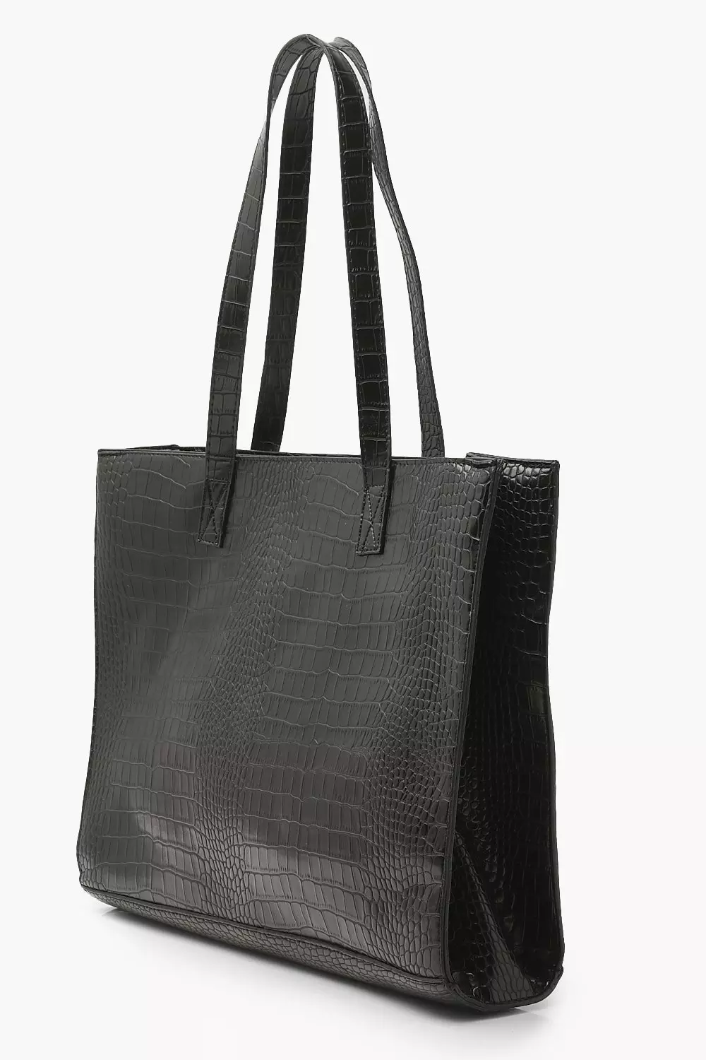 Black Croc Structured Large Shopper Bag alternative image
