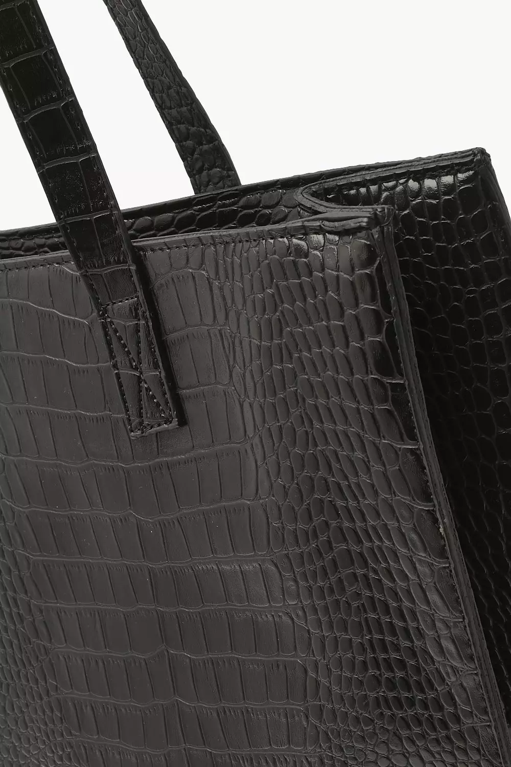Black Croc Structured Large Shopper Bag alternative image