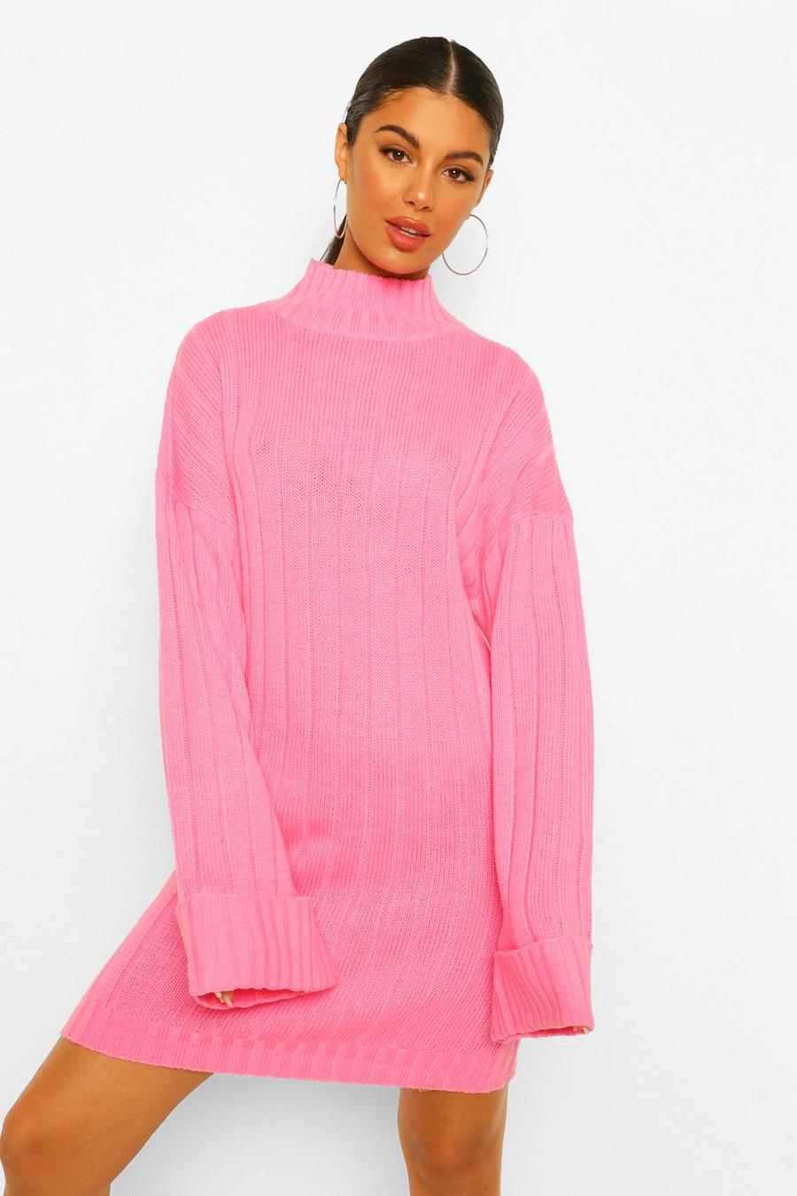 Cherub pink Maxi Wide Sleeve Wide Rib Jumper Dress image number 1