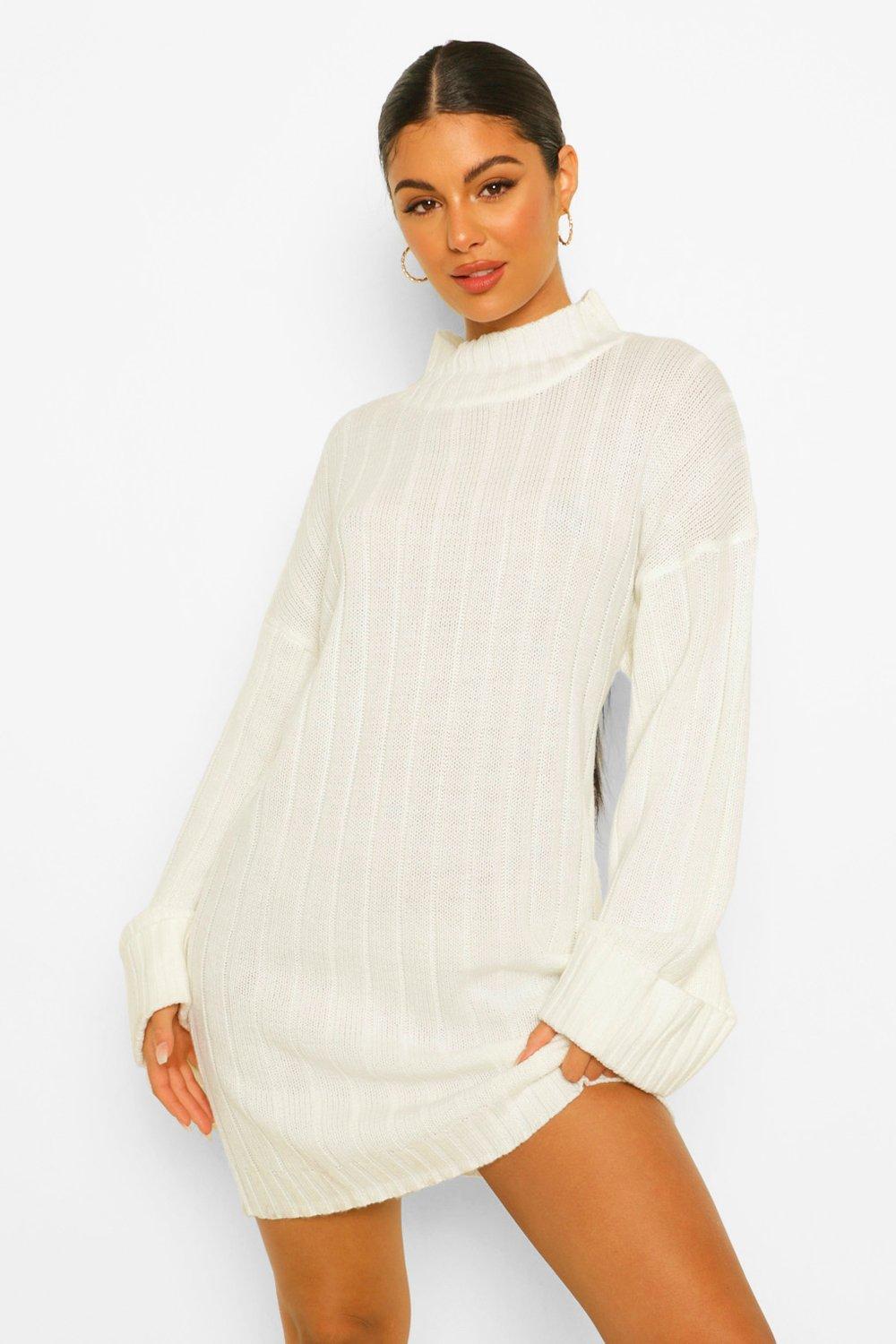 Maxi Wide Sleeve Wide Rib Sweater Dress