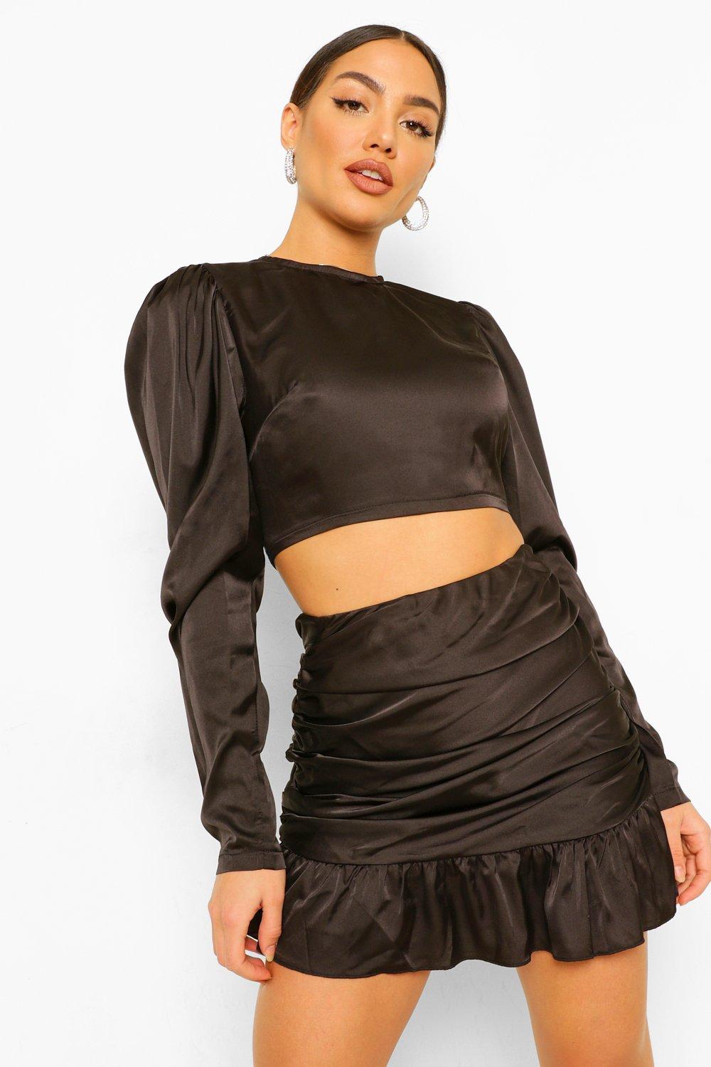 mini skirt and blouse