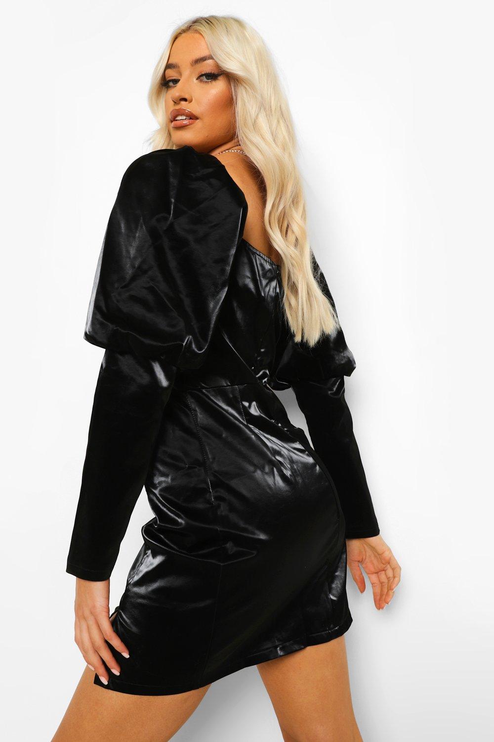 Boohoo shop pu dress