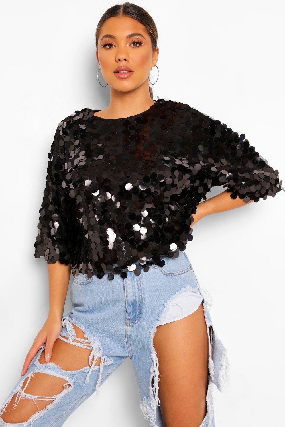 oversized sequin top