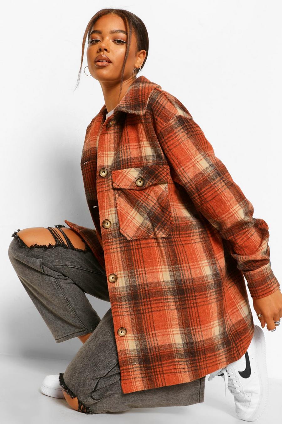 Terracotta Brushed Check Shirt image number 1