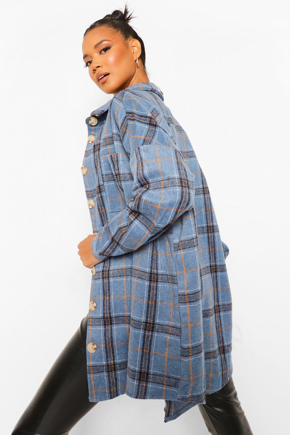Brushed Check Shacket