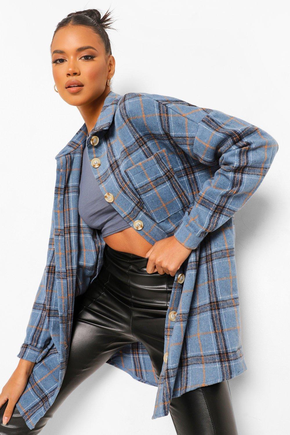 Brushed Check Shacket