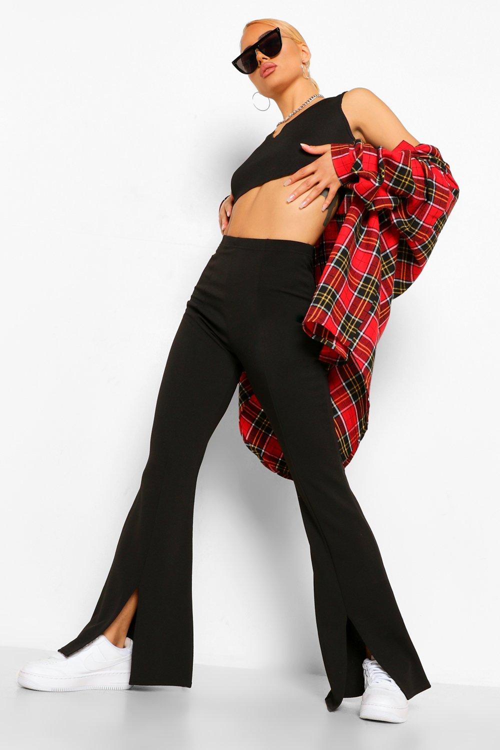 Missguided flare trousers in black
