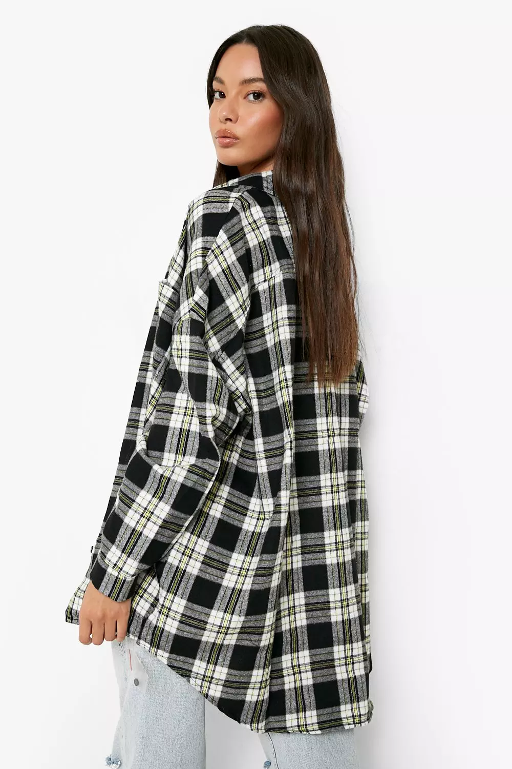 Black Oversized Checked Shirt alternative image