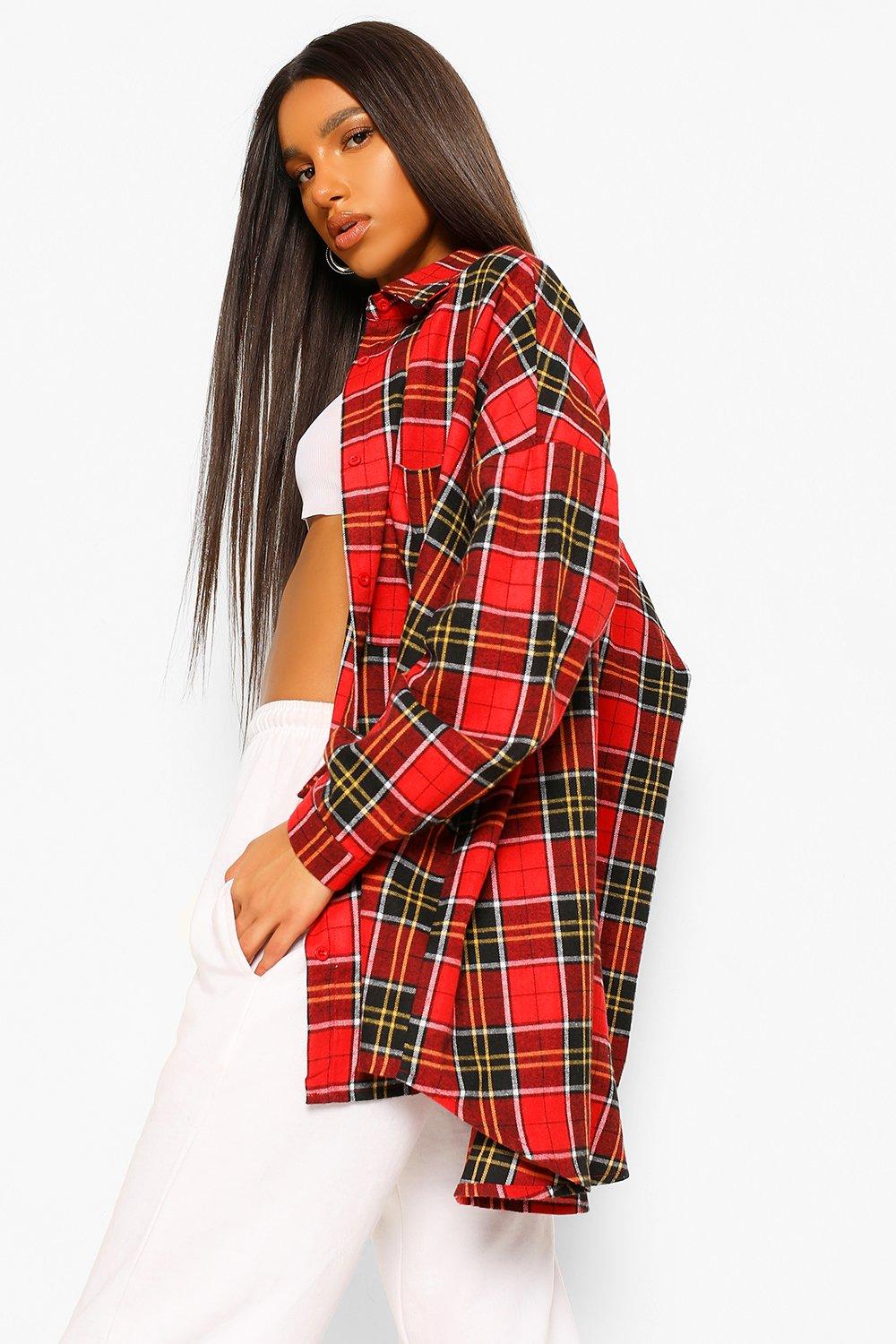 oversized checked shirt womens