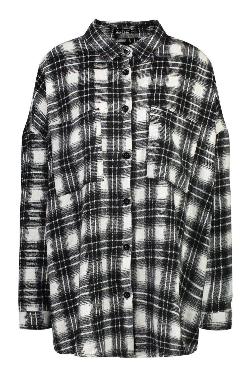 Oversized Checked Shirt boohoo FI