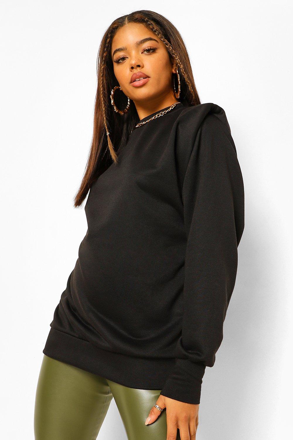 Shoulder discount padded sweatshirt