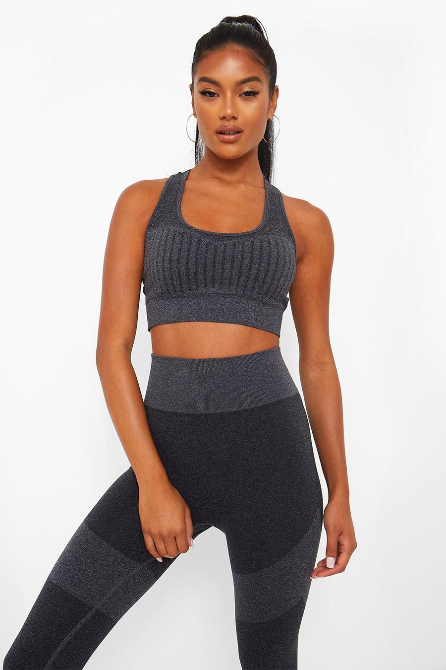 Seamfree Burnout Stripe Sports Bra image number 1