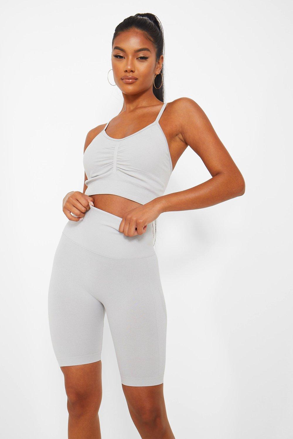 Light grey Seamfree Marl Firm Support Sports Bra