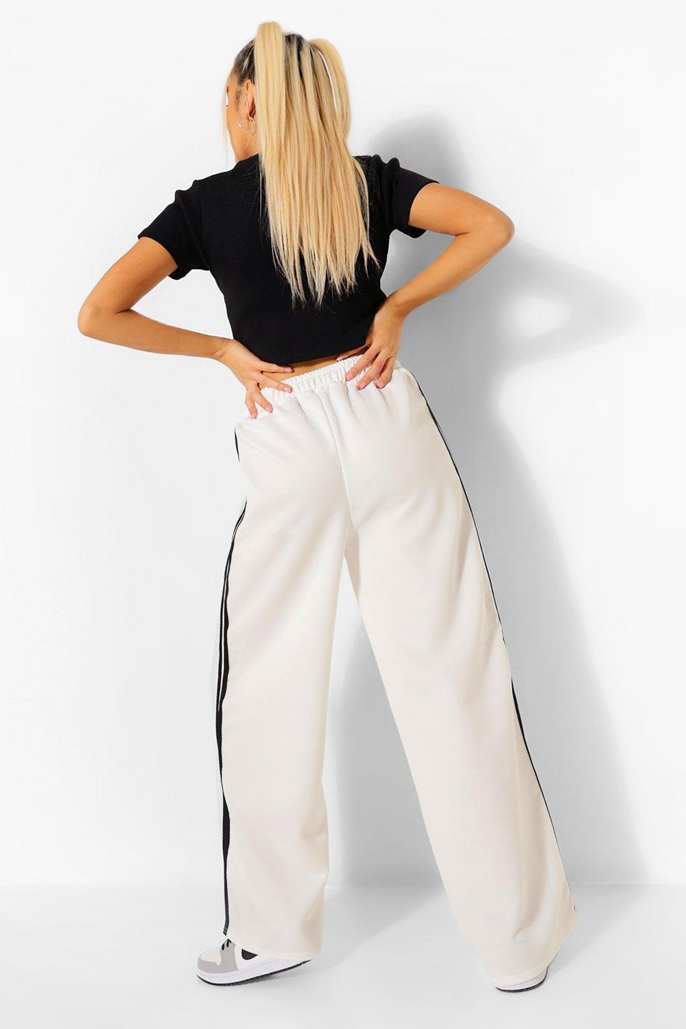 Pantalon large double bande lat rale