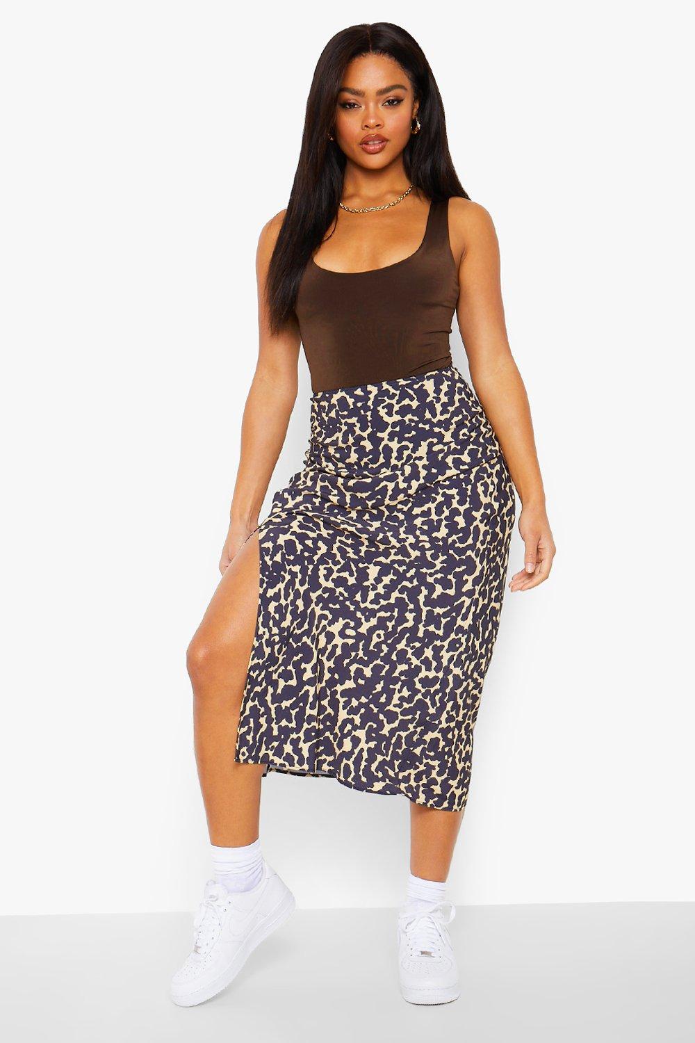 Leopard shop slip skirt