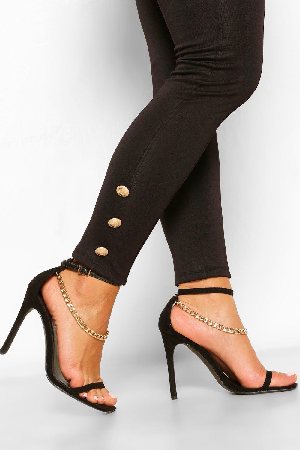 Women's Gold Button Ankle Tregging