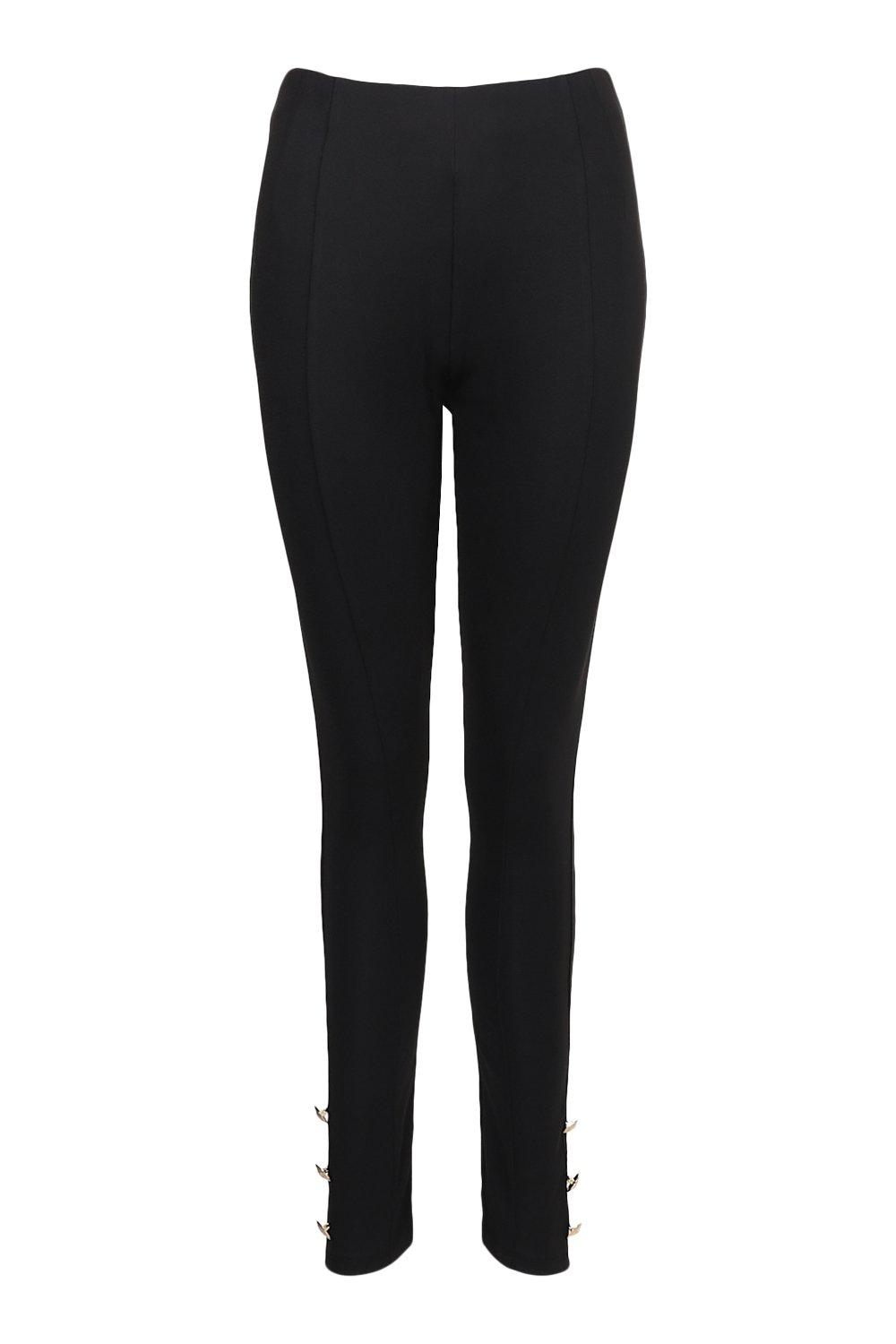 River Island Black Gold Button Leggings