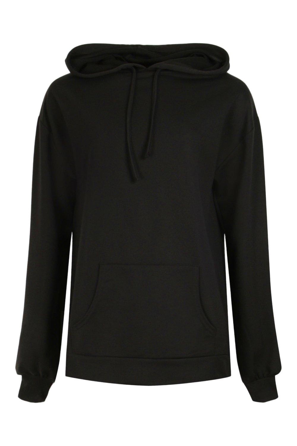 Black longline cheap hoodie womens