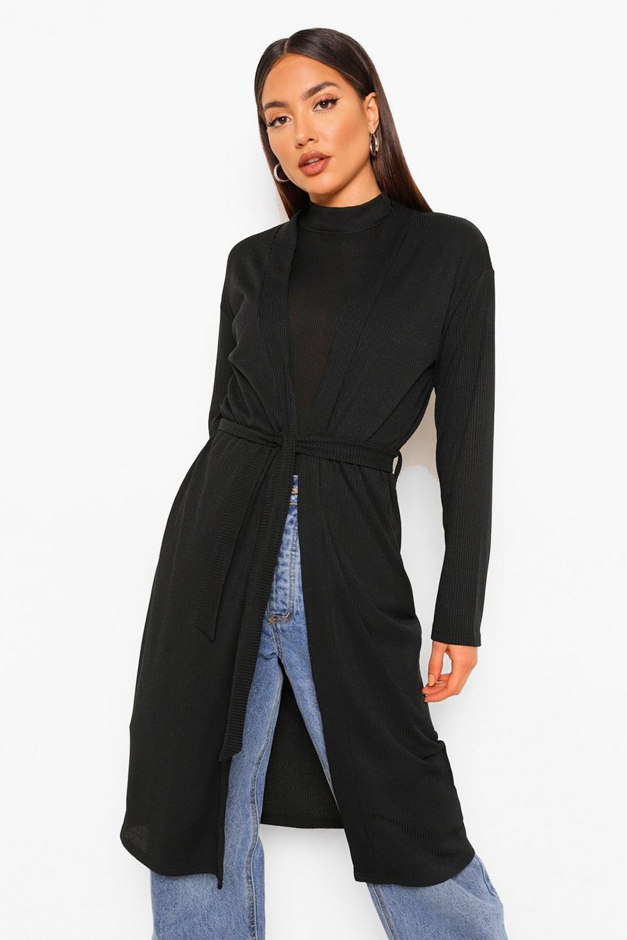 Longline Fitted Belted Cardigan image number 1