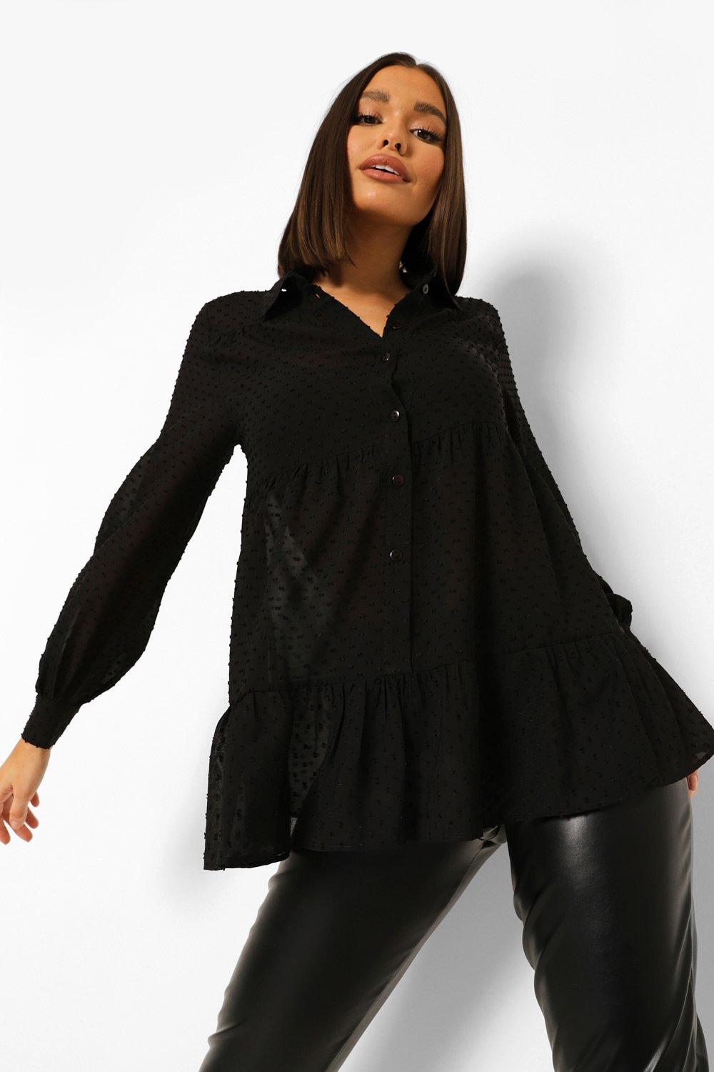 peplum shirt black