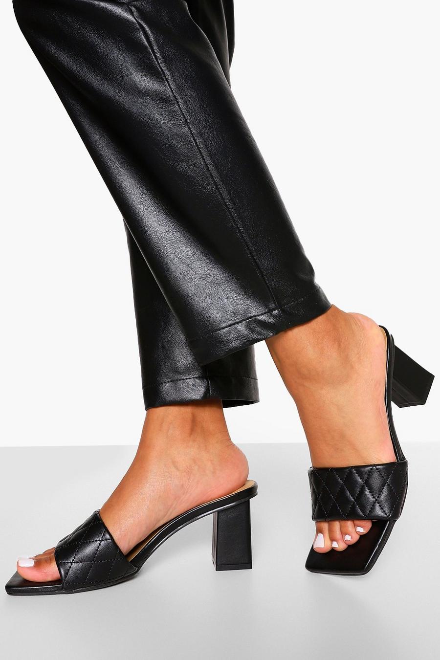 שחור נעלי מיול עם חלק עליון בדוגמת קווילט image number 1