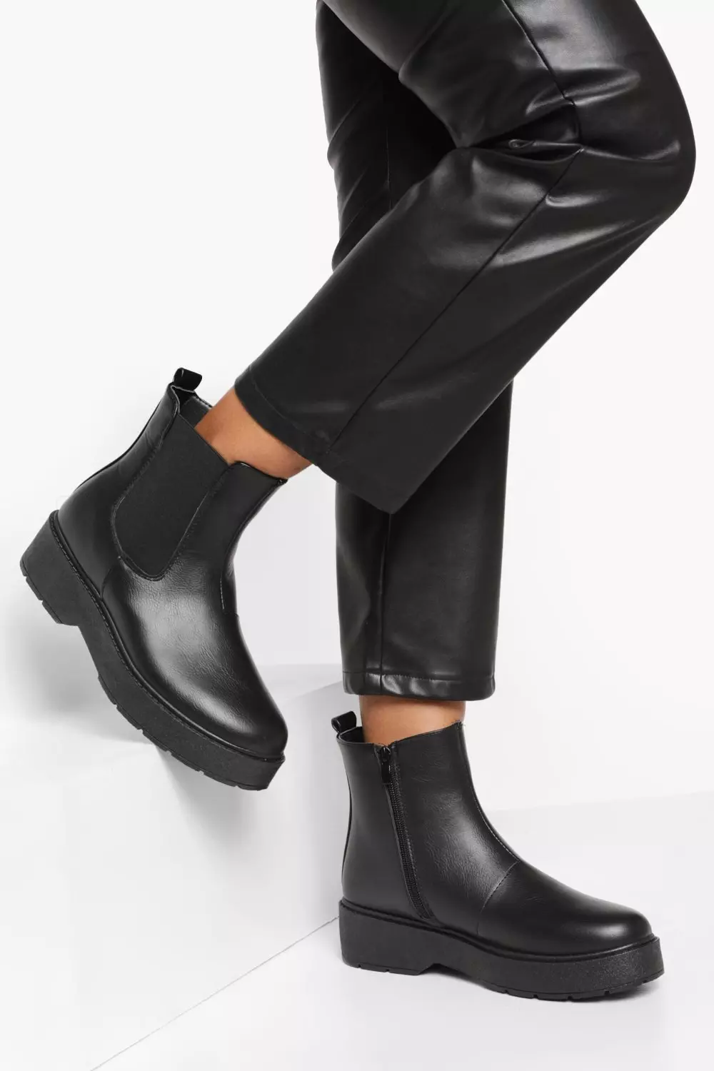 Chunky flat outlet chelsea boots