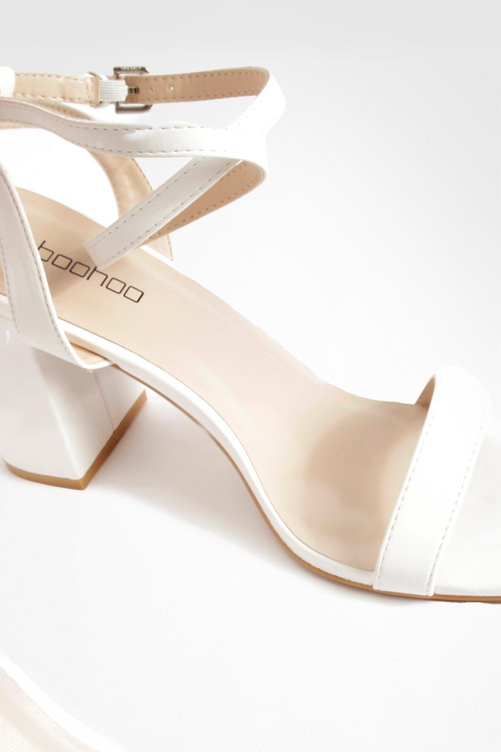 White block heels for hot sale women