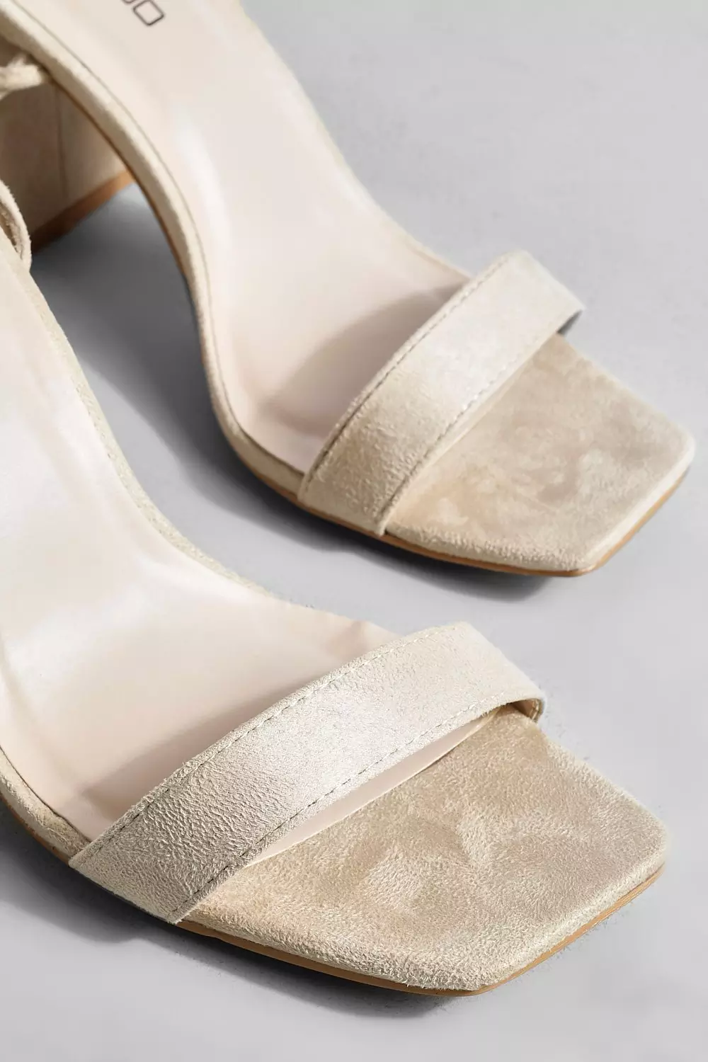 Nude Lace Up Strap Block Heels alternative image