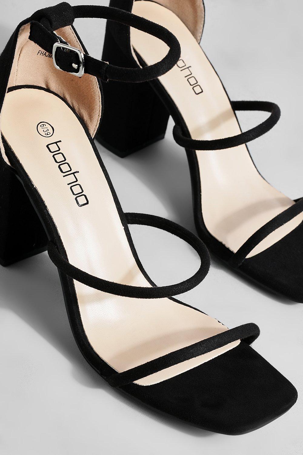 Triple Strap Block Heel Sandals boohoo